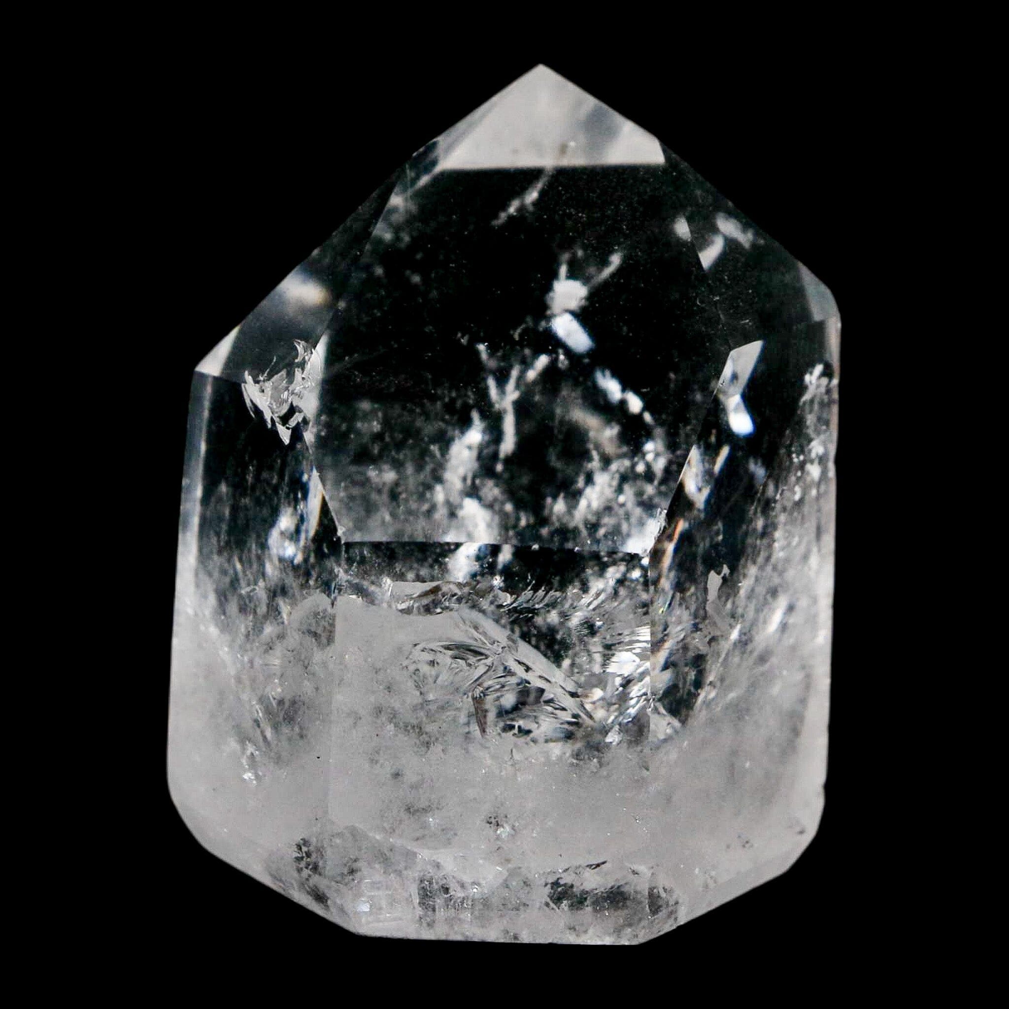 1.8" Crackle Crystal Quartz Tower Point Mineral Specimen Self Standing Brazil - Fossil Age Minerals