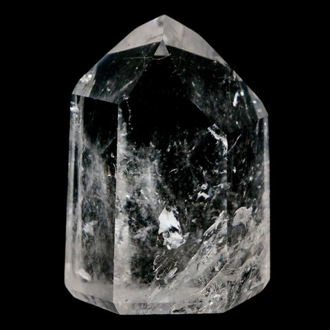 2.2" Crackle Crystal Quartz Tower Point Mineral Specimen Self Standing Brazil - Fossil Age Minerals