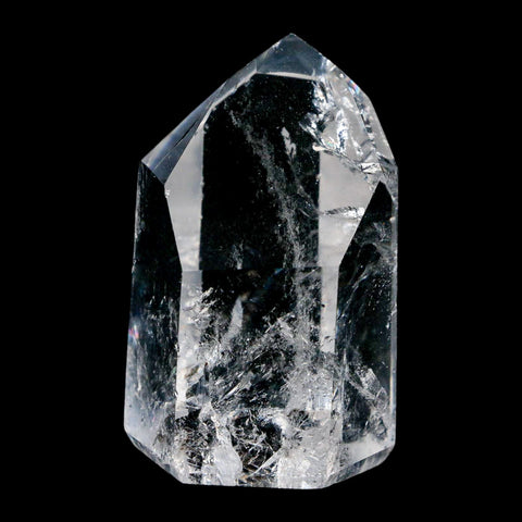 2.3" Crackle Crystal Quartz Tower Point Mineral Specimen Self Standing Brazil - Fossil Age Minerals