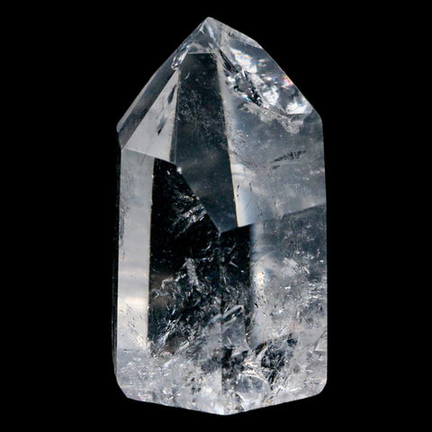 2.3" Crackle Crystal Quartz Tower Point Mineral Specimen Self Standing Brazil - Fossil Age Minerals