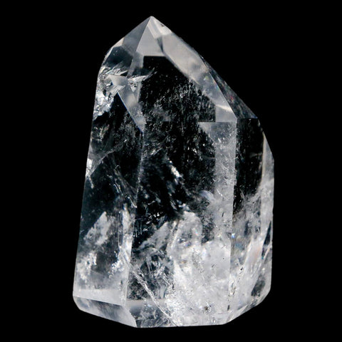 2.3" Crackle Crystal Quartz Tower Point Mineral Specimen Self Standing Brazil - Fossil Age Minerals