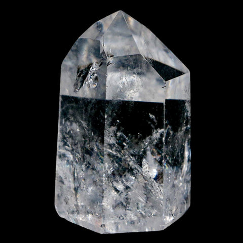 2.3" Crackle Crystal Quartz Tower Point Mineral Specimen Self Standing Brazil - Fossil Age Minerals