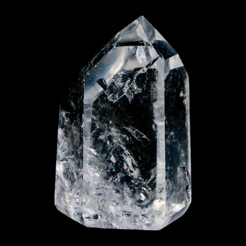 2.3" Crackle Crystal Quartz Tower Point Mineral Specimen Self Standing Brazil - Fossil Age Minerals