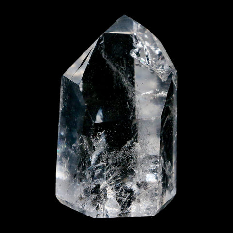 2.3" Crackle Crystal Quartz Tower Point Mineral Specimen Self Standing Brazil - Fossil Age Minerals