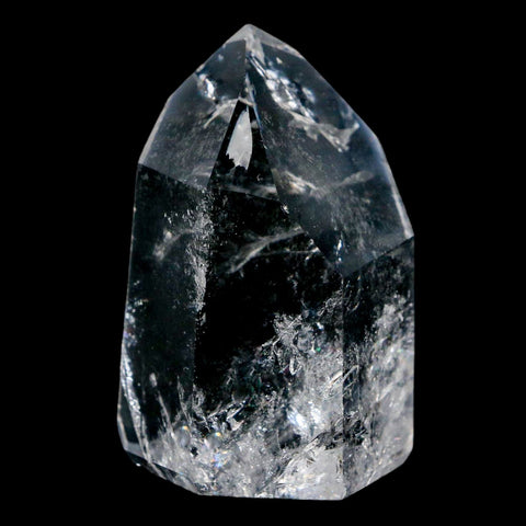 2.3" Crackle Crystal Quartz Tower Point Mineral Specimen Self Standing Brazil - Fossil Age Minerals