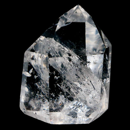 2" Crackle Crystal Quartz Tower Point Mineral Specimen Self Standing Brazil