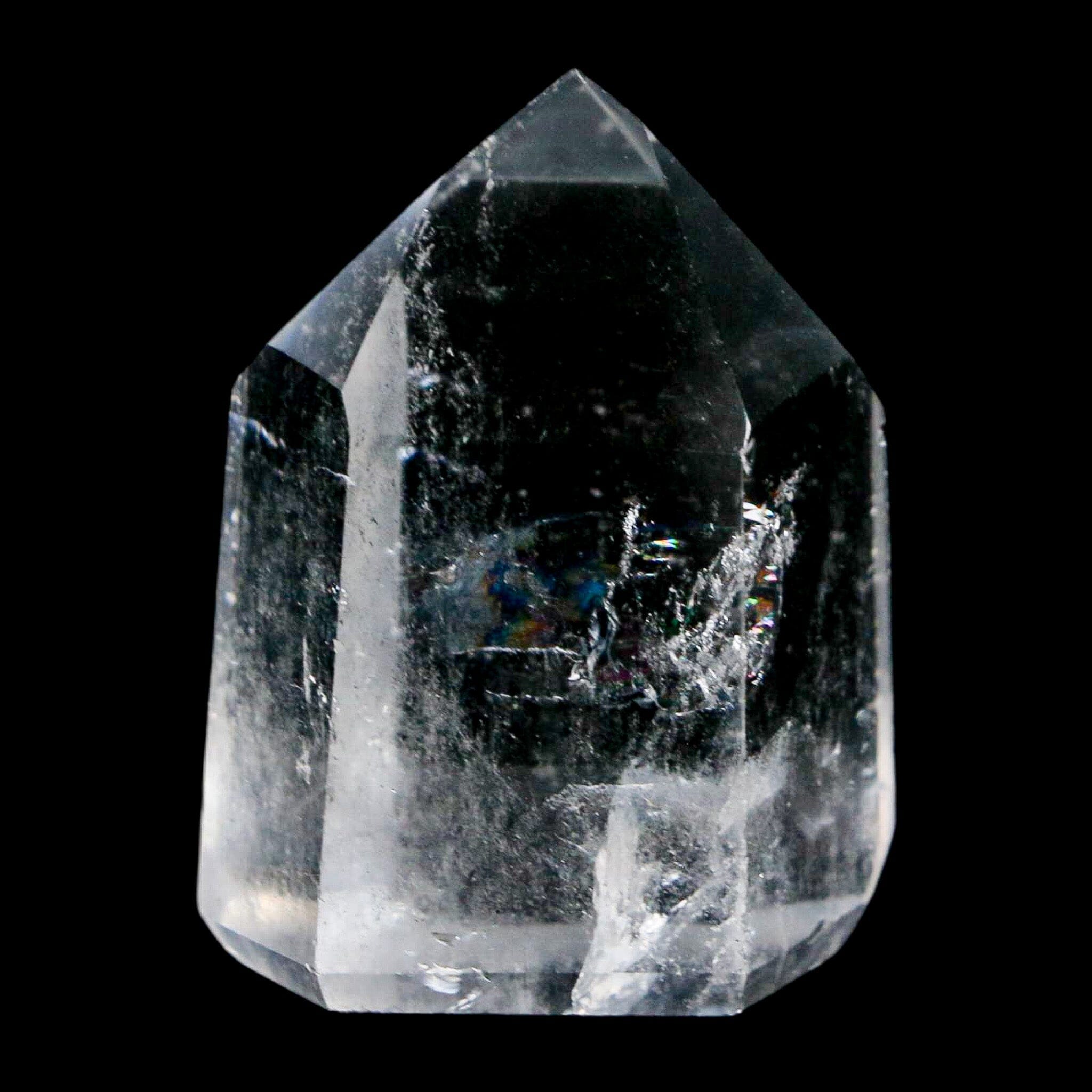 1.8" Crackle Crystal Quartz Tower Point Mineral Specimen Self Standing Brazil - Fossil Age Minerals