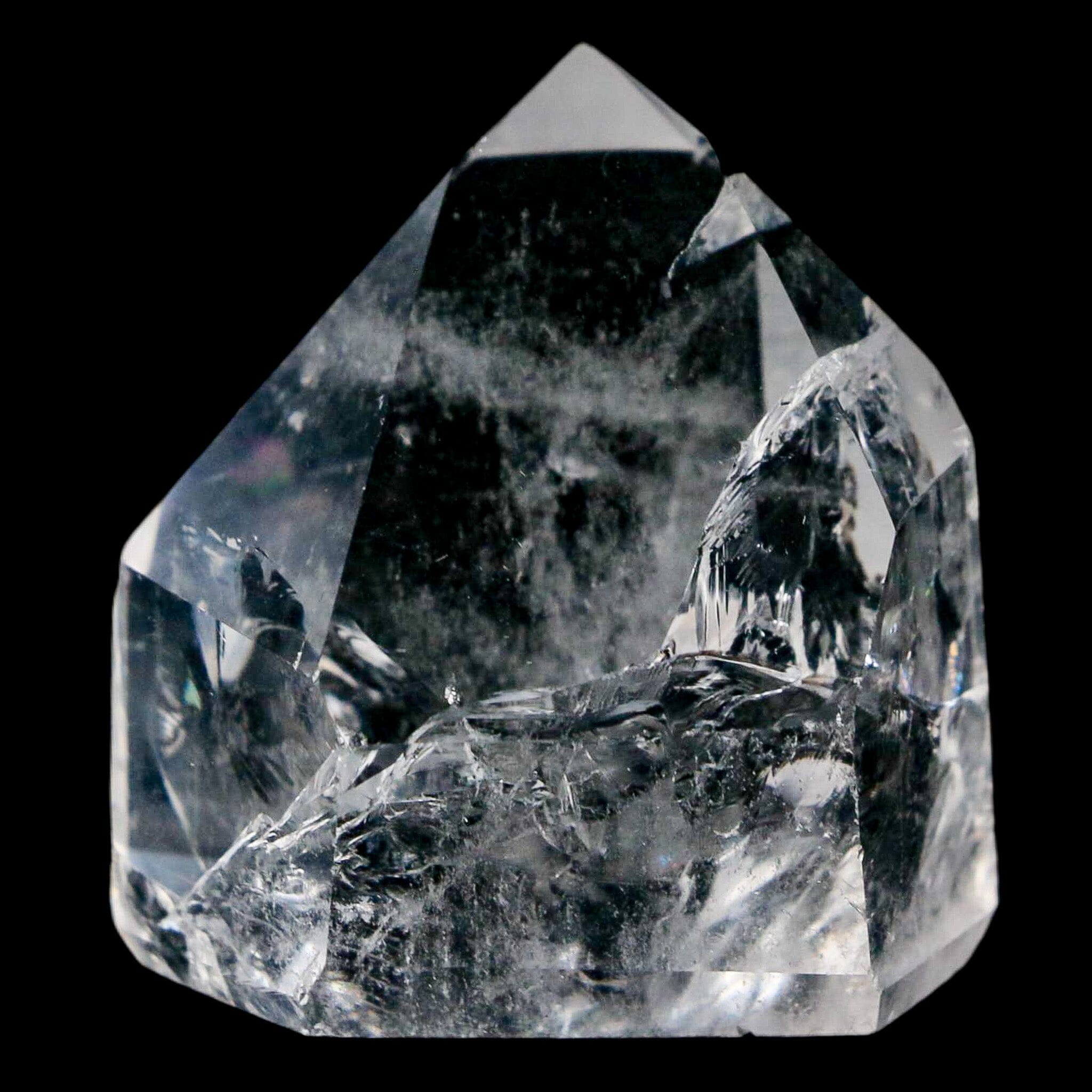 1.6" Crackle Crystal Quartz Tower Point Mineral Specimen Self Standing Brazil - Fossil Age Minerals
