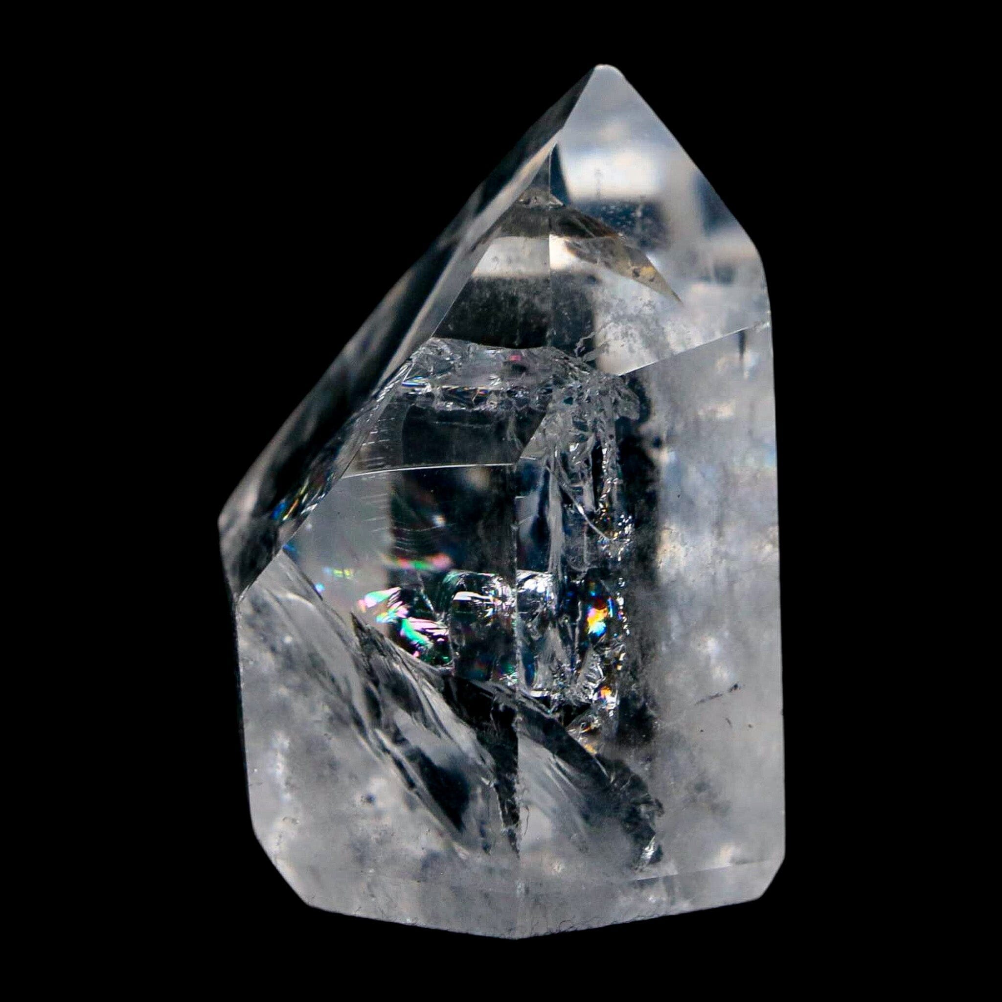 1.6" Crackle Crystal Quartz Tower Point Mineral Specimen Self Standing Brazil - Fossil Age Minerals