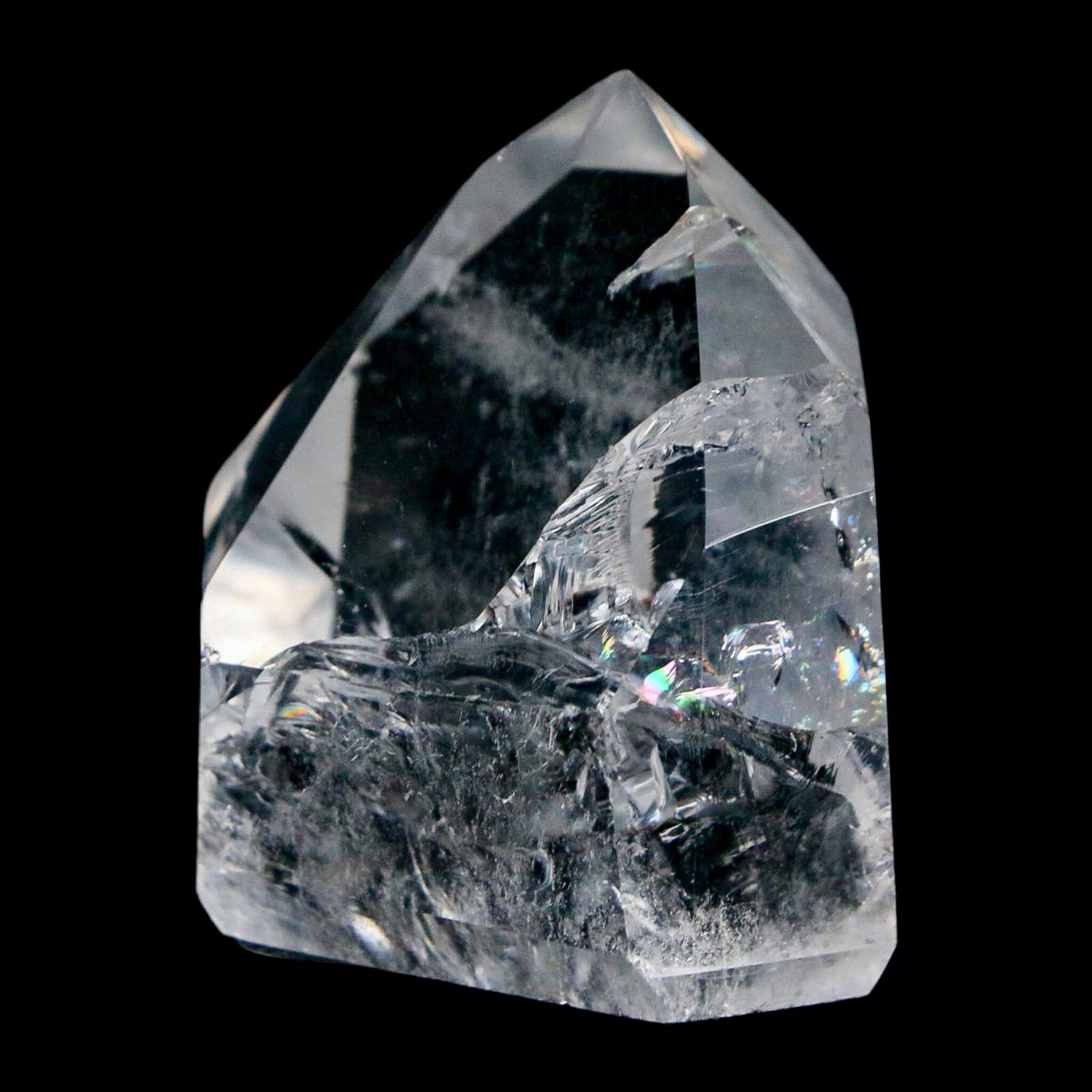 1.6" Crackle Crystal Quartz Tower Point Mineral Specimen Self Standing Brazil - Fossil Age Minerals