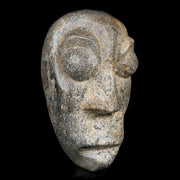 3.6" Mastodon Mammoth Fossilized Bone Hand Carved Mask Java Indonesia