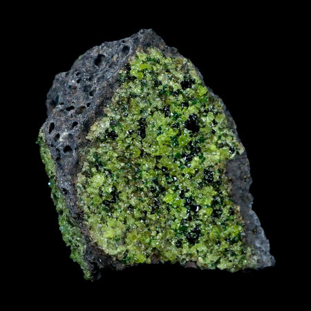 XL 3.5" Natural Emerald Peridot Crystal Minerals On Volcanic Rock Gila, Arizona