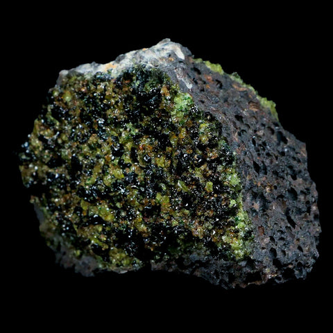 XL 3.9" Natural Emerald Peridot Crystal Minerals On Volcanic Rock Gila, Arizona - Fossil Age Minerals