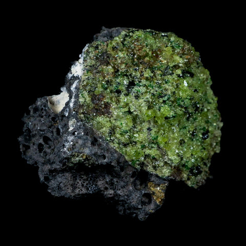 XL 3.5" Natural Emerald Peridot Crystal Minerals On Volcanic Rock Gila, Arizona - Fossil Age Minerals