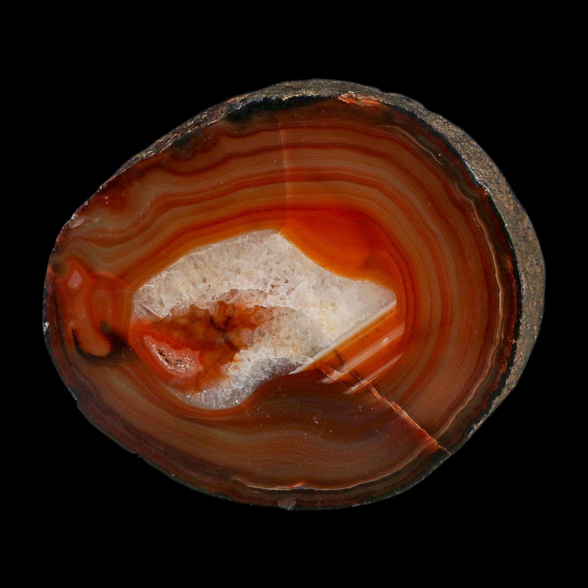 4.9" Polished Cut Agate Geode Crystal Quarts Chalcedony Mineral Specimen