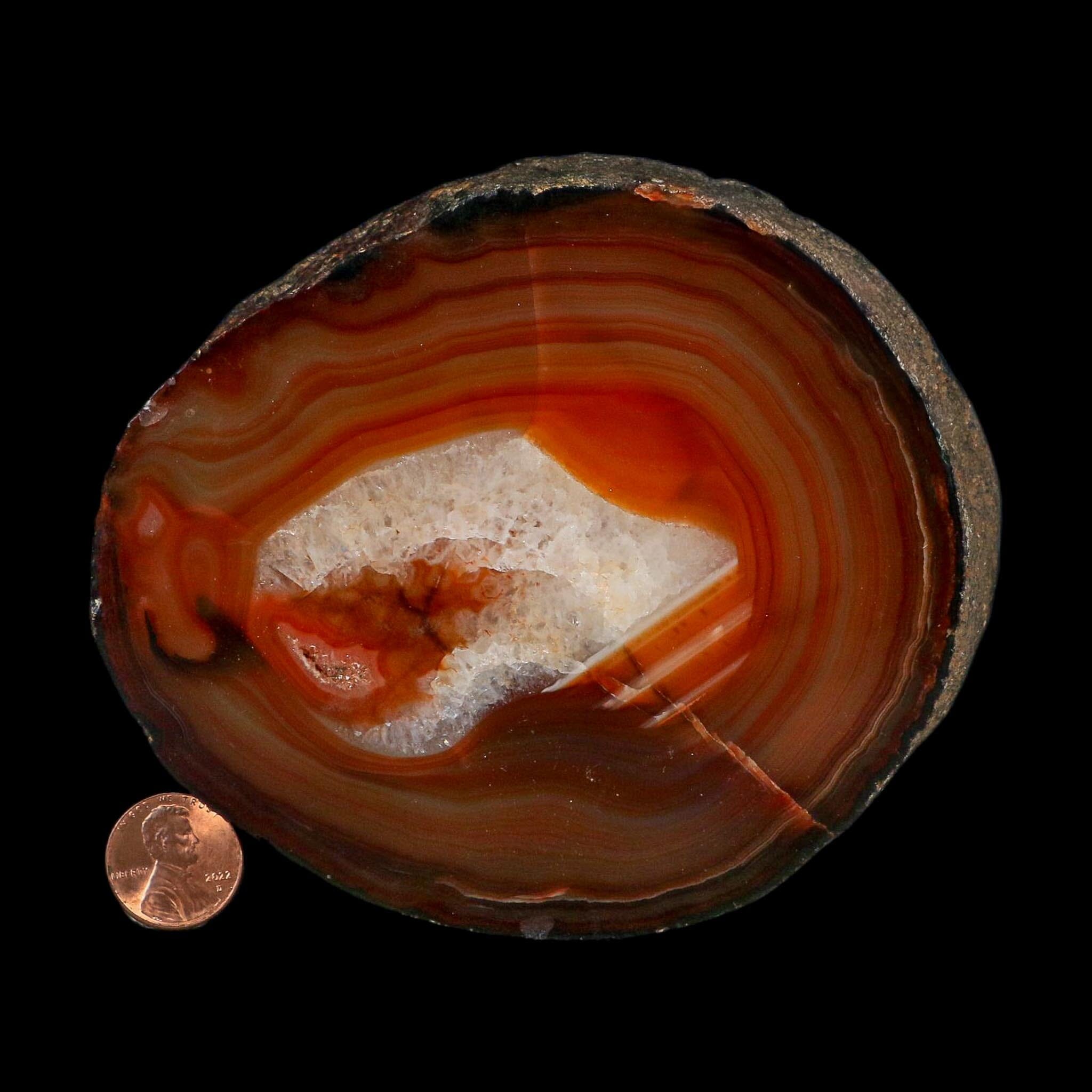 4.9" Polished Cut Agate Geode Crystal Quarts Chalcedony Mineral Specimen