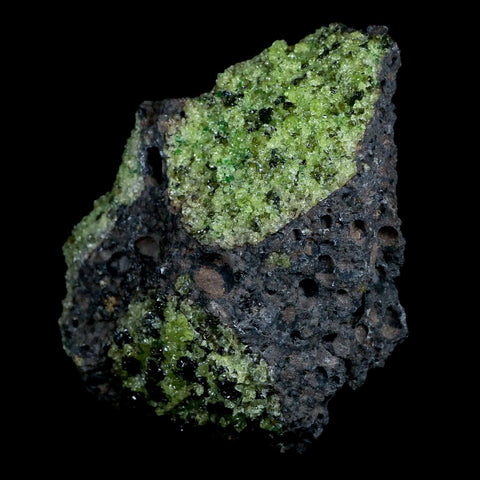 XL 3.9" Natural Emerald Peridot Crystal Minerals On Volcanic Rock Gila, Arizona - Fossil Age Minerals