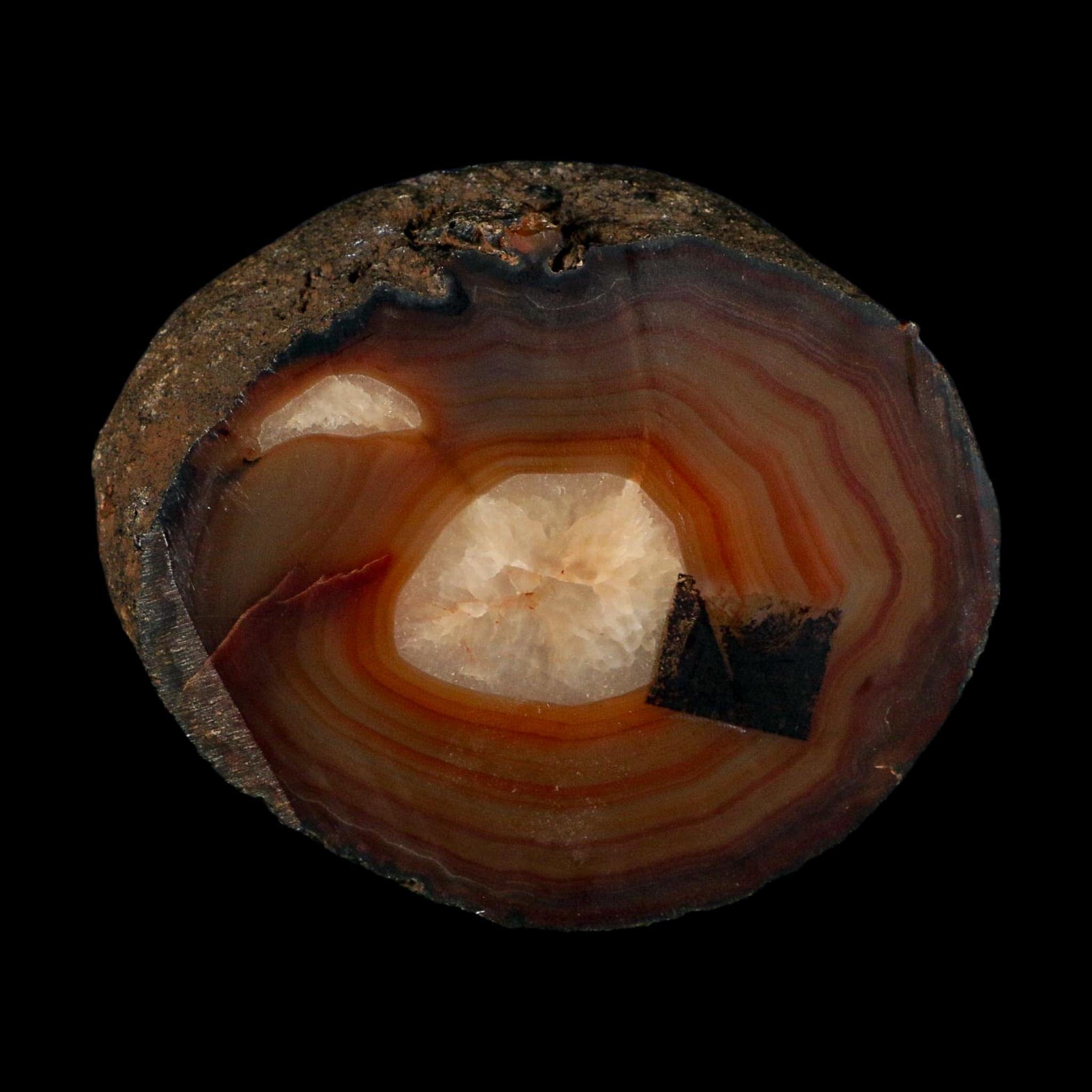 4.9" Polished Cut Agate Geode Crystal Quarts Chalcedony Mineral Specimen