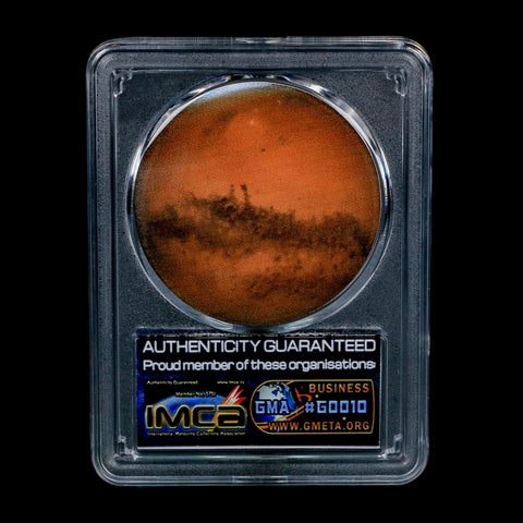 Mars Rock Martian Meteorite Amgala 001 Shergottite Olivine-Phyric COA And Display - Fossil Age Minerals