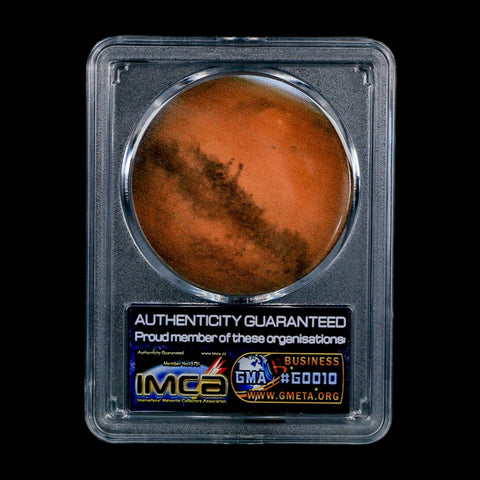 Mars Rock Martian Meteorite Amgala 001 Shergottite Olivine-Phyric COA And Display - Fossil Age Minerals