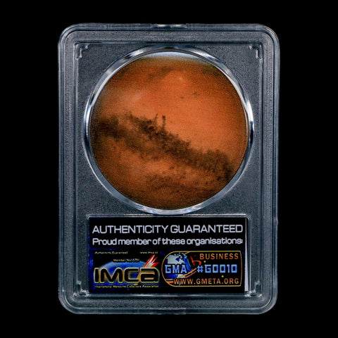 Mars Rock Martian Meteorite Amgala 001 Shergottite Olivine-Phyric COA And Display - Fossil Age Minerals