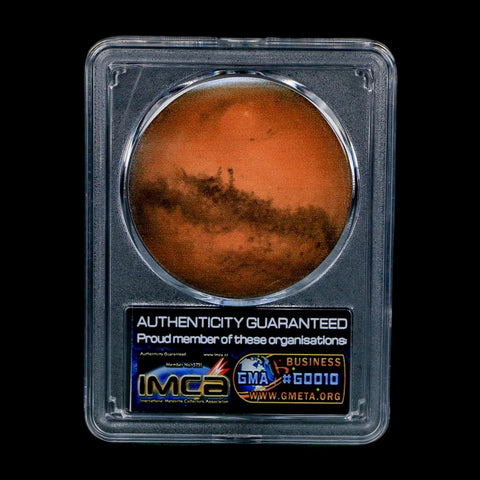 Mars Rock Martian Meteorite Amgala 001 Shergottite Olivine-Phyric COA And Display - Fossil Age Minerals