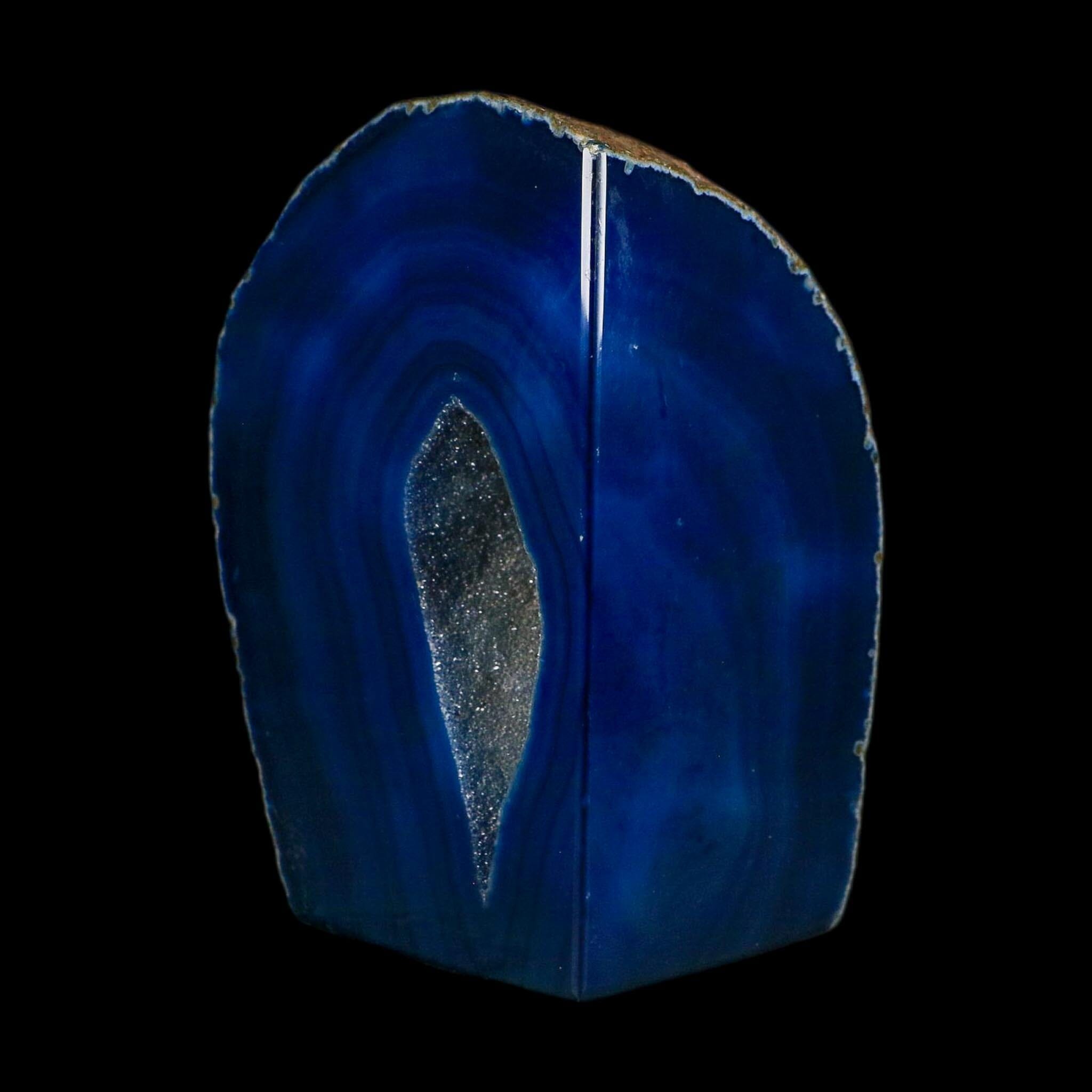 5.4" Polished Cut Agate Geode Crystal Quarts Chalcedony Mineral Specimen
