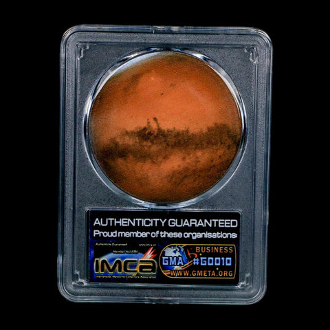 Mars Rock Martian Meteorite Amgala 001 Shergottite Olivine-Phyric COA And Display - Fossil Age Minerals