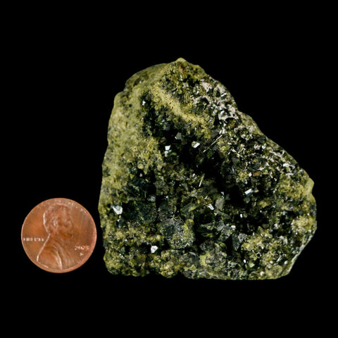 2.1" Rough Deep Green Epidote Crystal Quartz Mineral Specimen Canete Province Peru - Fossil Age Minerals