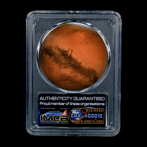 Mars Rock Martian Meteorite Amgala 001 Shergottite Olivine-Phyric COA And Display - Fossil Age Minerals