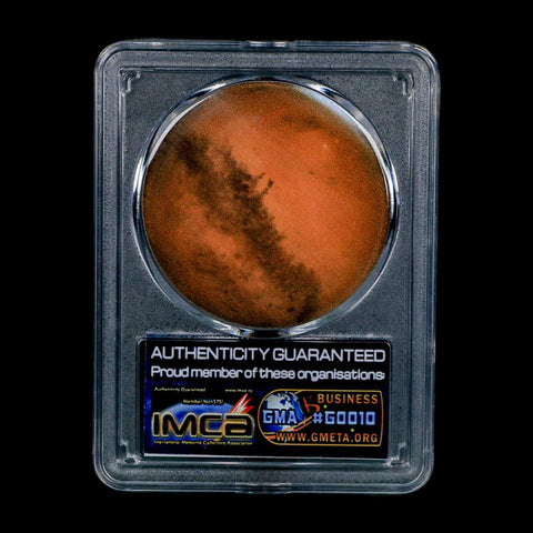 Mars Rock Martian Meteorite Amgala 001 Shergottite Olivine-Phyric COA And Display - Fossil Age Minerals