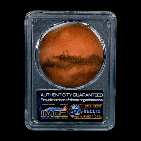 Mars Rock Martian Meteorite Amgala 001 Shergottite Olivine-Phyric COA And Display - Fossil Age Minerals