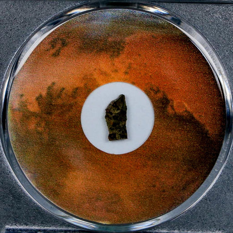 Mars Rock Martian Meteorite Amgala 001 Shergottite Olivine-Phyric COA And Display - Fossil Age Minerals