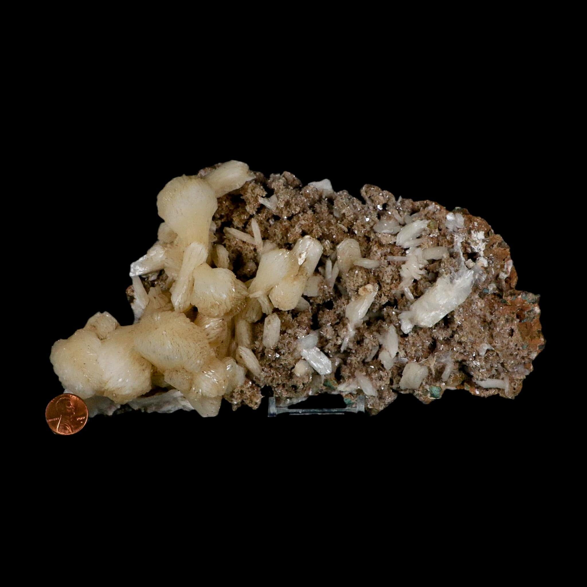 8.9" Stilbite and Apophyllite Crystal Cluster On Matrix Mineral Specimen Jalgaon India