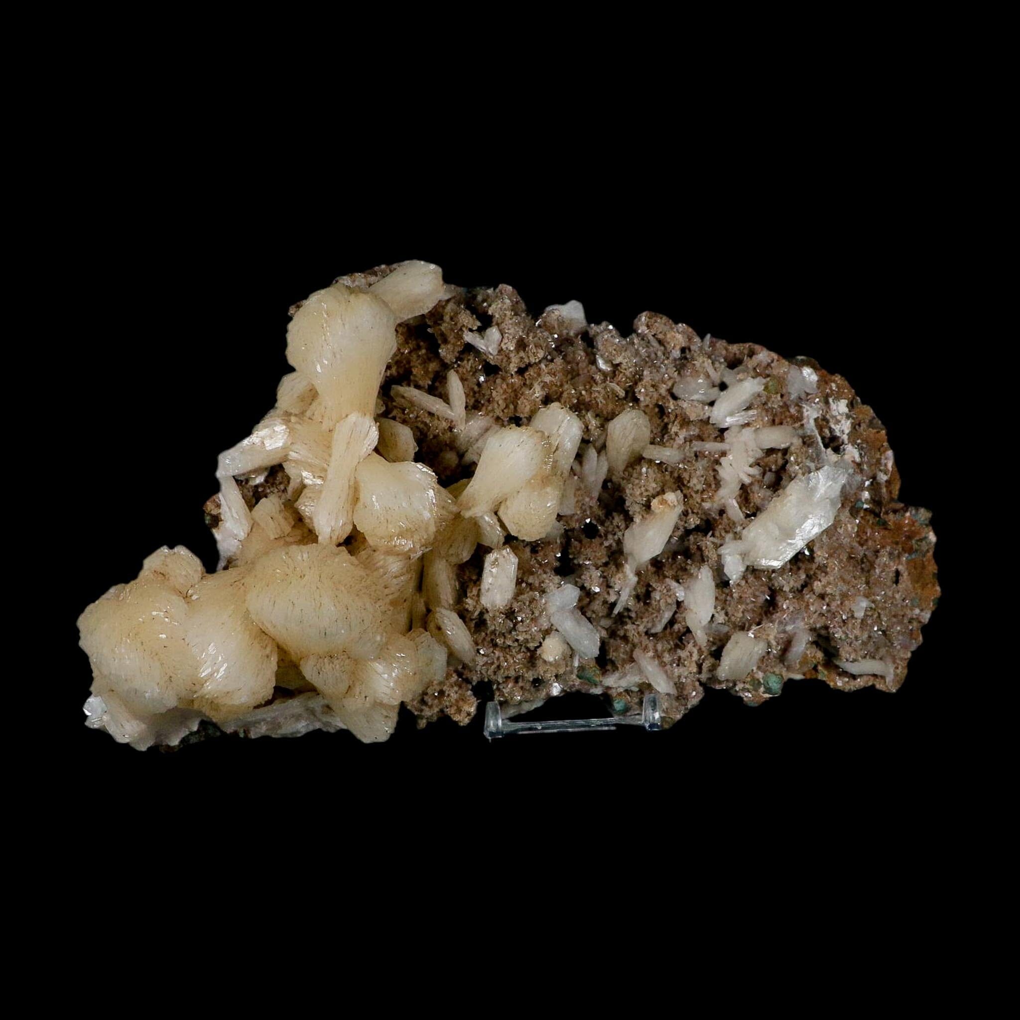 8.9" Stilbite and Apophyllite Crystal Cluster On Matrix Mineral Specimen Jalgaon India
