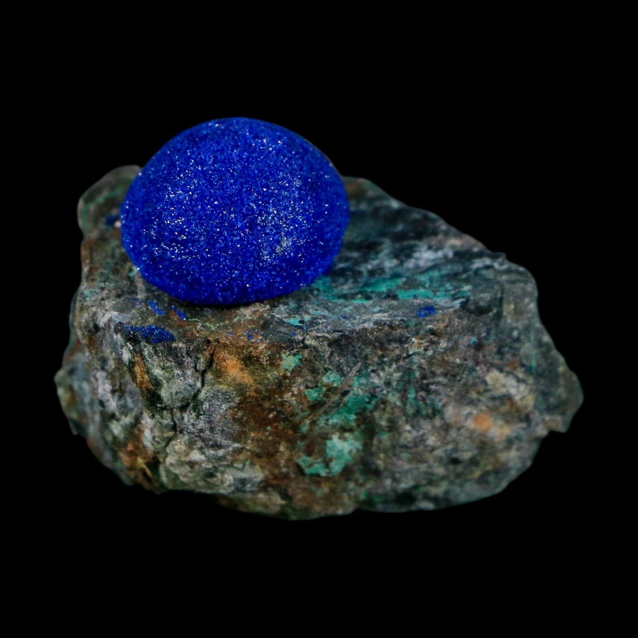 1.4" Azurite Crystals & Malachite On Matrix Colorful Mineral Specimen Morocco