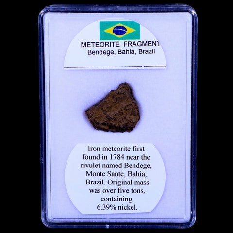 Bendege Meteorite Specimen Riker Display Bendege Bahia Brazil 3.8 Grams - Fossil Age Minerals