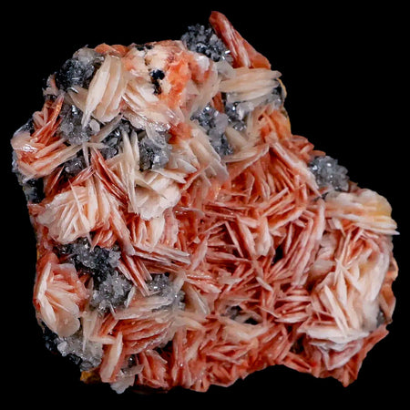 3" Sparkly Pink Barite Blades, Cerussite Crystals, Galena Crystal Mineral Morocco