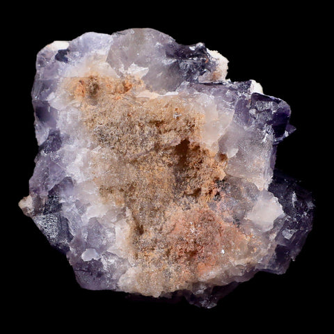 3.1" Purple Fluorite Crystal Cubes Cluster Mineral Specimen Taourirt Morocco - Fossil Age Minerals