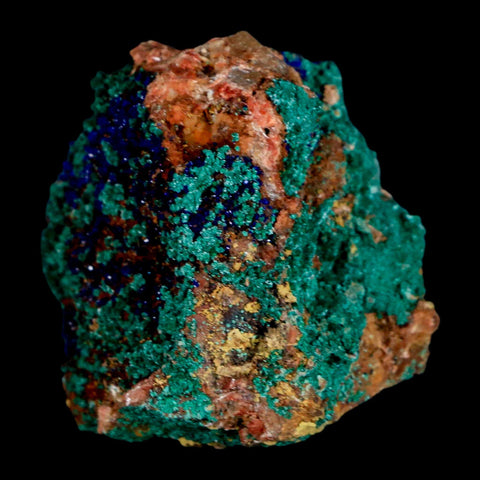 2.2" Azurite Crystals & Malachite On Matrix Colorful Mineral Specimen Morocco - Fossil Age Minerals