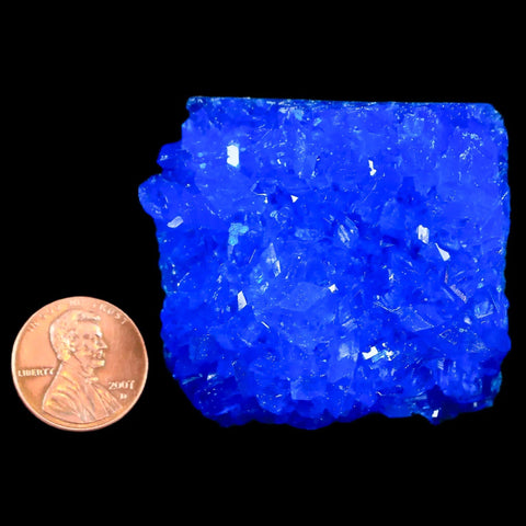 1.9" Electric Blue Chalcanthite Mineral Crystal Specimen Location Poland Sokolowski - Fossil Age Minerals