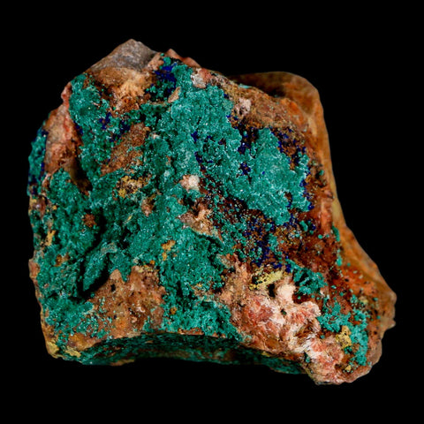 2.2" Azurite Crystals & Malachite On Matrix Colorful Mineral Specimen Morocco - Fossil Age Minerals