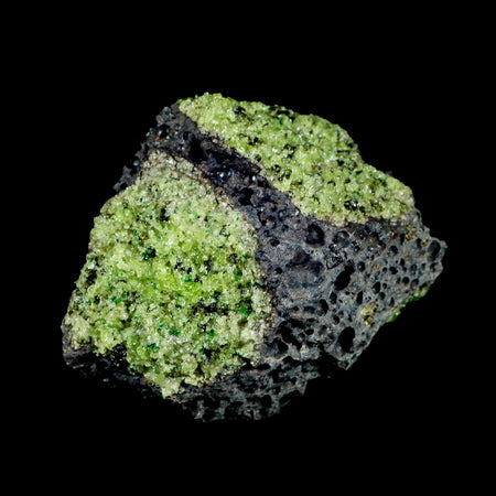 XL 3.8" Natural Emerald Peridot Crystal Minerals On Volcanic Rock Gila, Arizona
