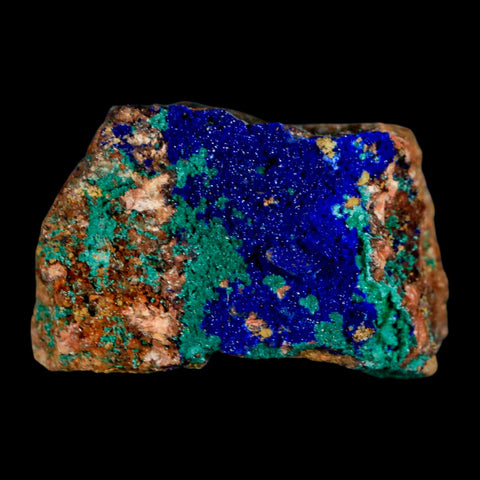 2" Azurite Crystals & Malachite On Matrix Colorful Mineral Specimen Morocco - Fossil Age Minerals