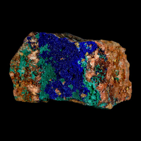 2" Azurite Crystals & Malachite On Matrix Colorful Mineral Specimen Morocco - Fossil Age Minerals
