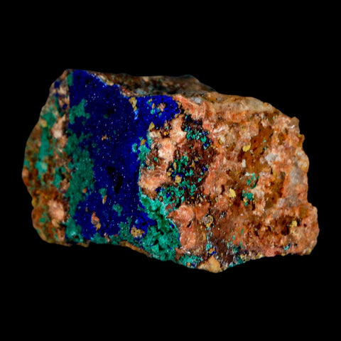 2" Azurite Crystals & Malachite On Matrix Colorful Mineral Specimen Morocco - Fossil Age Minerals