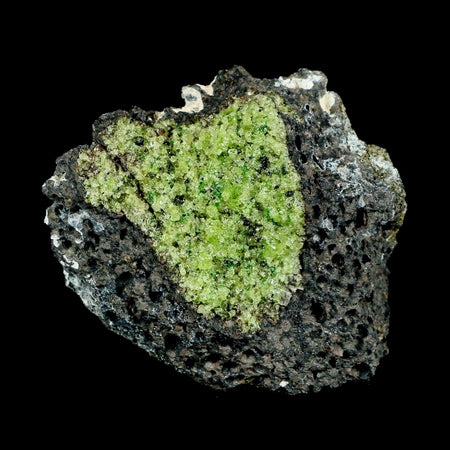 XL 4" Natural Emerald Peridot Crystal Minerals On Volcanic Rock Gila, Arizona