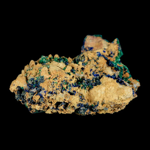 2.1" Azurite Crystals & Malachite On Matrix Colorful Mineral Specimen Morocco - Fossil Age Minerals