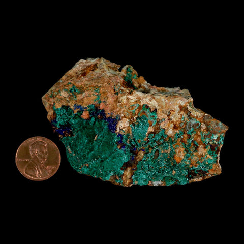 3.2" Azurite Crystals & Malachite On Matrix Colorful Mineral Specimen Morocco - Fossil Age Minerals