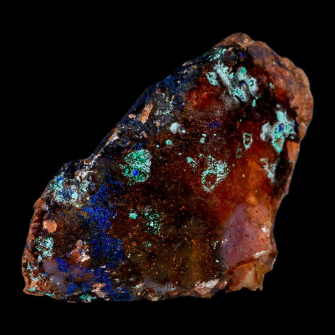 2.7" Azurite Crystals & Malachite On Matrix Colorful Mineral Specimen Morocco